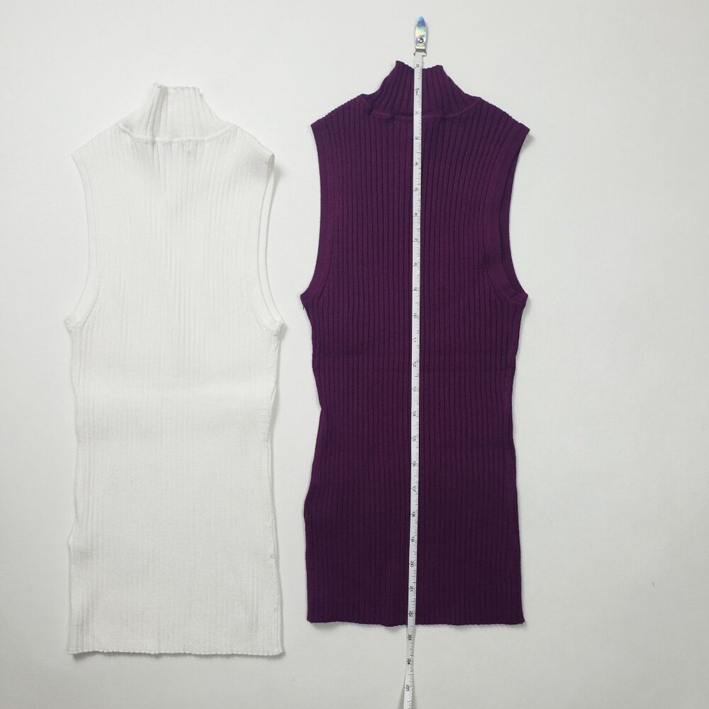 Madewell Mockneck Tank Sweater Set Women Size XXS Wine Ivory 2 Items [N0305] NWT - Picture 6 of 16